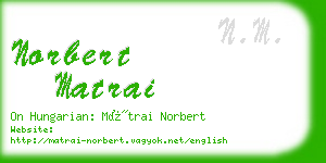 norbert matrai business card